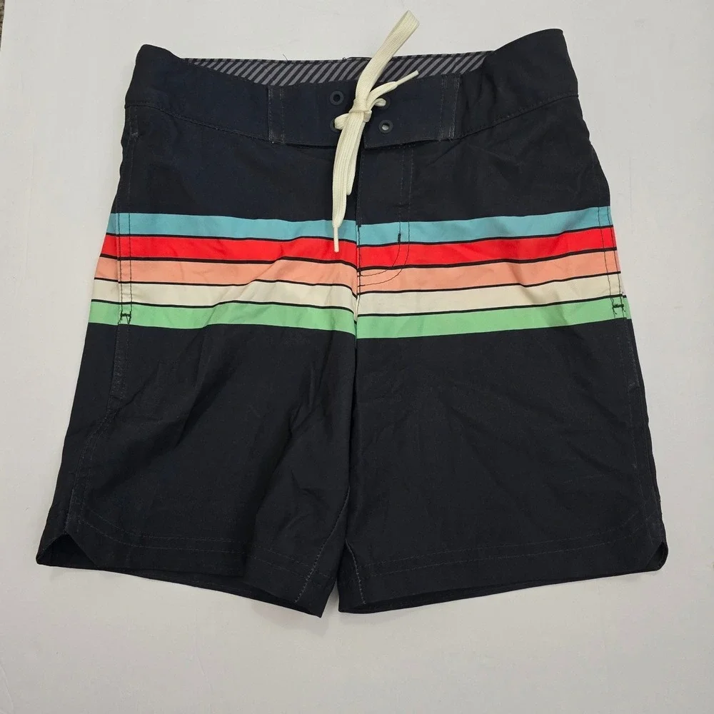 Art Class Boys Navy Blue Striped Board Shorts Swim Trunks Size 7